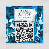 Blue Marble Einzigartiger QR CODE Moderne Notare P Quadratische Visitenkarte (Vorderseite)