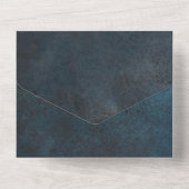 Blue Marble Elegant Wedding All In One Einladung (Rückseite)