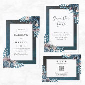 Blue Marble Elegant Wedding Save the Date