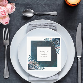 Blue Marble Elegant Wedding Serviette