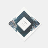 Blue Marble Elegant Wedding Serviette (Ecke)