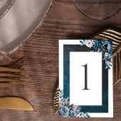 Blue Marble Elegant Wedding Tischnummer