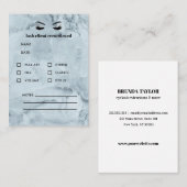 Blue Marble Eyelash Extension Client Consulting Visitenkarte (Vorne/Hinten)