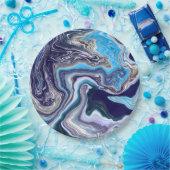 Blue Marble Fluid Art Geburtstag Pappteller (Party)