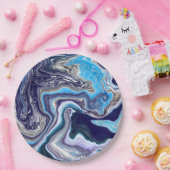 Blue Marble Fluid Art Geburtstag Pappteller (Party)