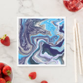 Blue Marble Fluid Art Geburtstag Serviette (Beispiel)