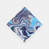 Blue Marble Fluid Art Geburtstag Serviette (Ecke)