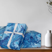 Blue Marble Fluid Art Geschenkpapier