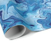 Blue Marble Fluid Art Geschenkpapier (Rolleneckpunkt)