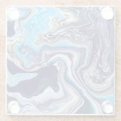Blue Marble Fluid Art Glasuntersetzer (Rückseite)