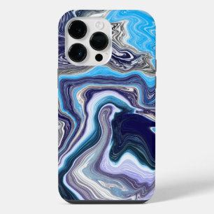 Blue Marble Fluid Art iPhone 14 Pro Max Hülle