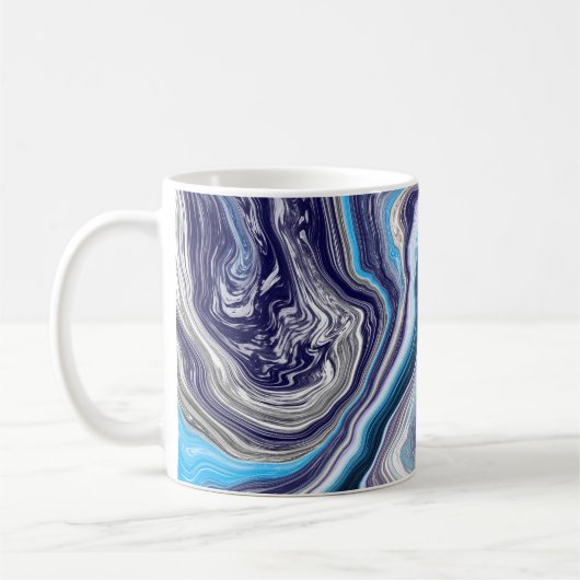 Blue Marble Fluid Art Kaffeetasse (Links)