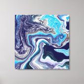 Blue Marble Fluid Art Leinwanddruck (Vorderseite)