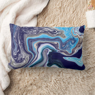Blue Marble Fluid Art Lendenkissen