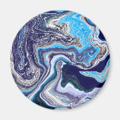 Blue Marble Fluid Art Magnet (Vorne)