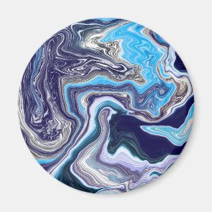 Blue Marble Fluid Art Magnet