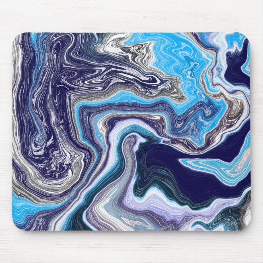Blue Marble Fluid Art Mousepad (Vorne)