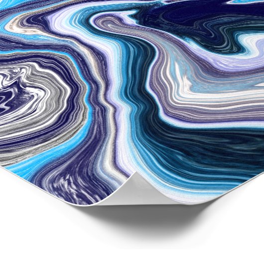 Blue Marble Fluid Art Poster (Ecke)