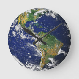 Blue Marble_ganze Welt in Ihren Händen Runde Wanduhr