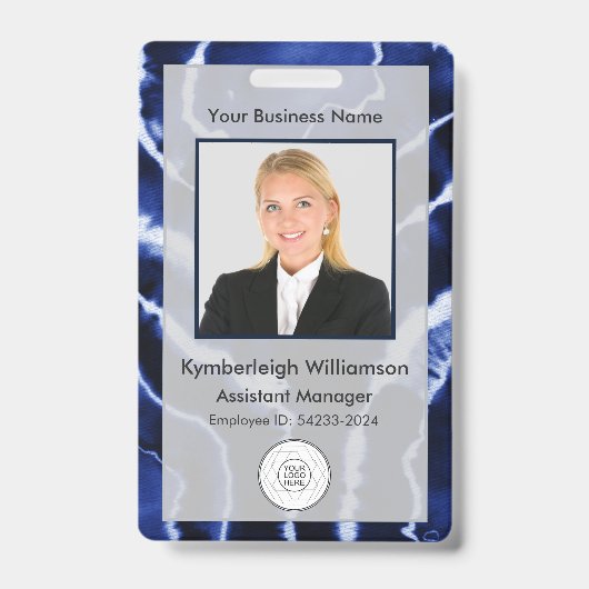 Blue Marble Gefärbte Krawatte Business Mitarbeiter Ausweis (Vorderseite)