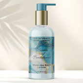 Blue Marble & Gold Glitter Cosmetics Bottle Label Rechteckiger Aufkleber