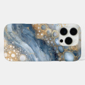 Blue Marble Gold Glitzer Personalisiert Case-Mate iPhone Hülle (Rückseite (Horizontal))