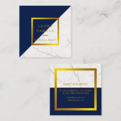 Blue Marble Gold Imitate Berufliche Bauweise Quadratische Visitenkarte (Vorne/Hinten)