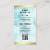 Blue Marble Gold Model Acress QR Code Foto Visitenkarte (Rückseite)