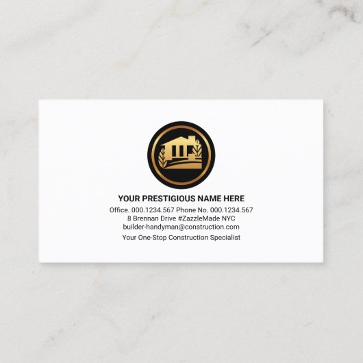 Blue Marble Handyman Tools Visitenkarte (Rückseite)