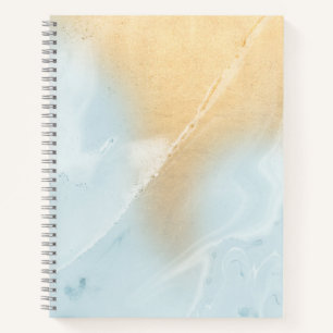 Blue Marble Imitate Gold Spiral Notebook Notizblock