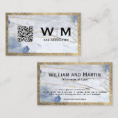 Blue Marble | Leather Trip | Monogramm | QR-Code Visitenkarte (Vorne/Hinten)