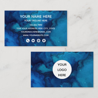 Blue Marble Modern Business Card Visitenkarte