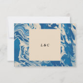 Blue Marble Modern Coastal Wedding RSVP Card Karte (Rückseite)