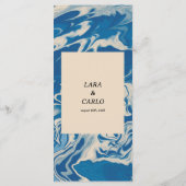 Blue Marble Moderne Hochzeit an der Küste Menükarte (Rückseite)