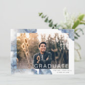 Blue Marble Ombre Abschluss Ankündigung (Stehend Vorderseite)