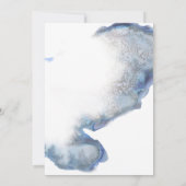 Blue Marble Ombre Gold Frame Wedding Einladung (Rückseite)