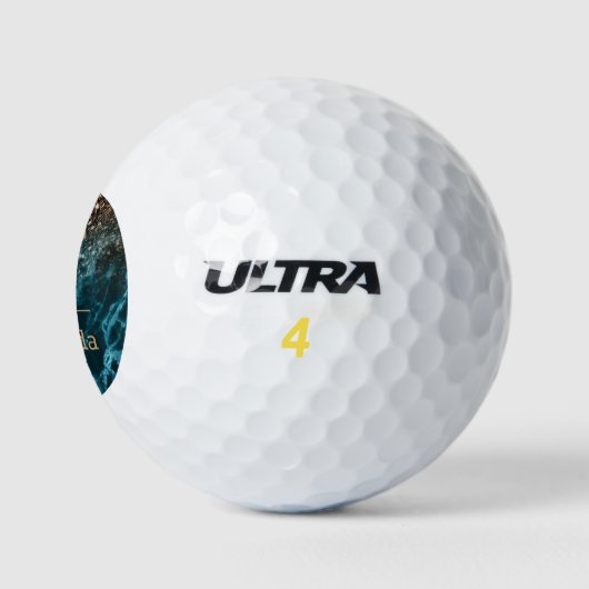 Blue Marble Rose Gold Glitzer Mongram personalisie Golfball (Logo)