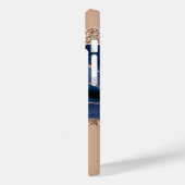 Blue Marble Rose Gold Glitzer Name Case-Mate iPhone Hülle (Rückseite / Links)