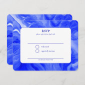 Blue Marble Star David Custom Bar Bat Mitzvah RSVP Karte (Vorne/Hinten)