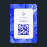 Blue Marble Star David Custom QR Bar Bat Mitzvah Begleitkarte<br><div class="desc">Perfekte Einschließkarte, um eine Fledermausmitzvah, Bar mitzvah oder andere jüdische Feier anzukündigen! Handgemachte abstrakte Kunst für Sie auf der Vorder- und Rückseite! Vollständig anpassbar! Klicken Sie auf "Personalisieren" oben, um den Text zu bearbeiten. Klicken Sie auf "Bearbeiten mit dem Design-Tool", um die Schriftart, Farben und Platzierungen anzupassen und Ihren Link...</div>