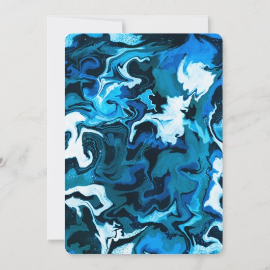 Blue Marble Star von David Custom Bar Bat Mitzvah Einladung (Rückseite)