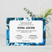 Blue Marble Star von David Custom Bar Bat Mitzvah Einladung (Stehend Vorderseite)