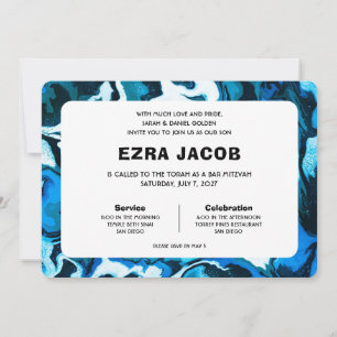 Blue Marble Star von David Custom Bar Bat Mitzvah Einladung