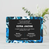 Blue Marble Star von David Custom Bar Bat Mitzvah Einladung (Stehend Vorderseite)