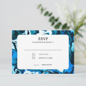 Blue Marble Star von David Custom Bar Bat Mitzvah RSVP Karte (Stehend Vorderseite)