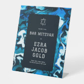 Blue Marble Star von David Custom Bar Bat Mitzvah Sockelschild (Vorderseite)