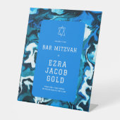 Blue Marble Star von David Custom Bar Bat Mitzvah Sockelschild (Vorderseite)