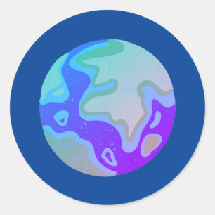 Blue-Marble-Sticker Runder Aufkleber