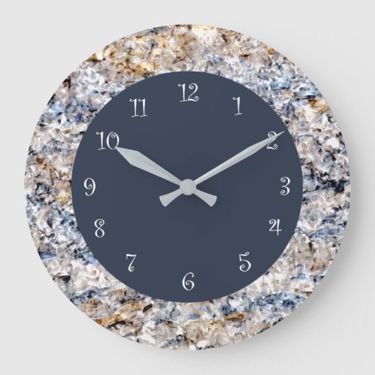Blue Marble Stone Kitchen Clocks Große Wanduhr (Vorderseite)