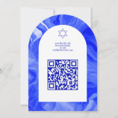Blue Marble Swirls Star QR Bar Bat Mitzvah Arch Einladung (Rückseite)